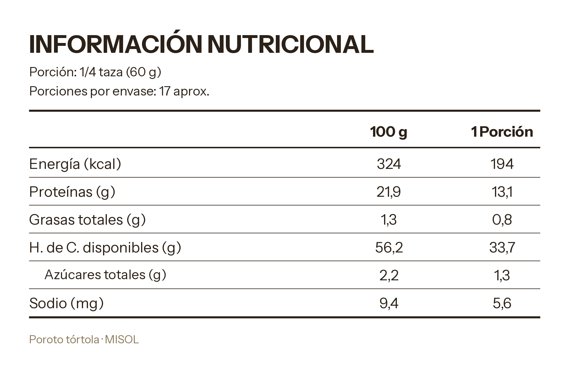 Poroto Tórtola Misol 1kg