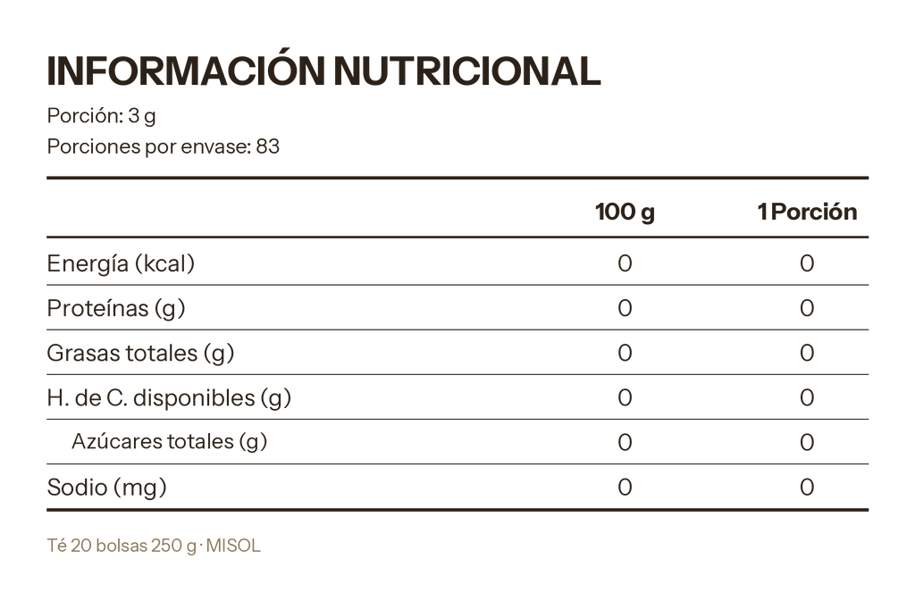 Té Negro Misol — 25 bolsitas (37,5g)