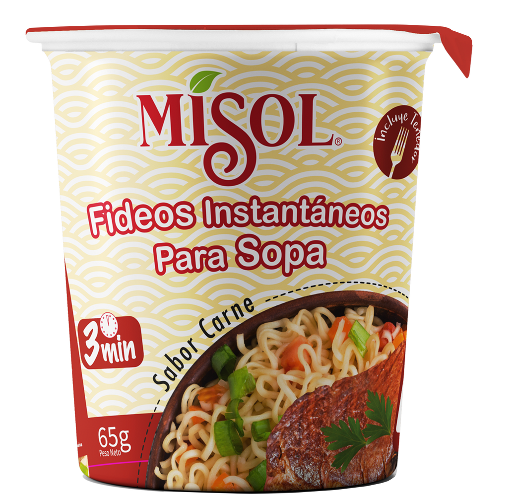 Sachet de fideos sopa instantánea carne Misol 65g — venta mayorista Irurzun