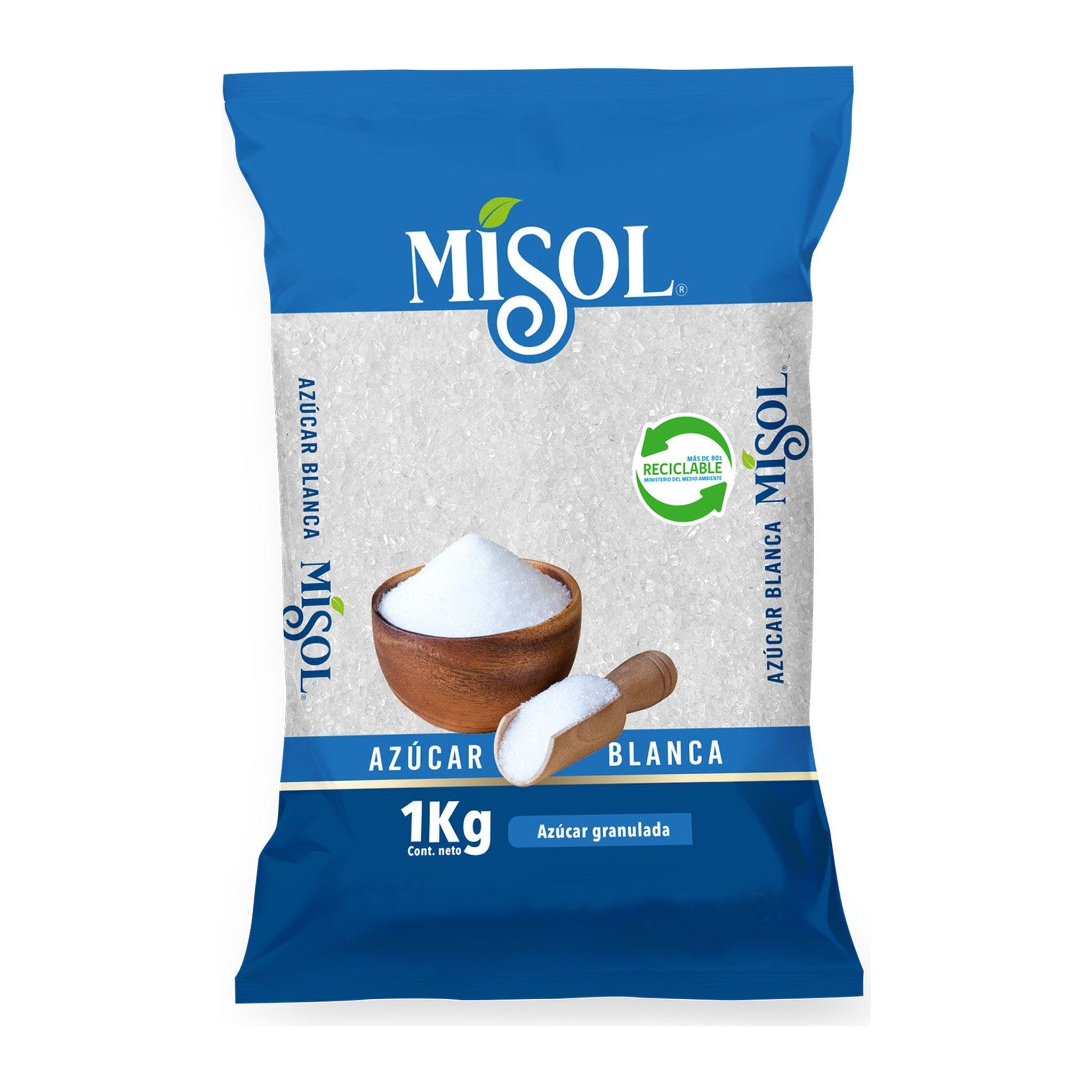 Bolsa de azúcar blanca Misol 1kg — distribución mayorista Irurzun