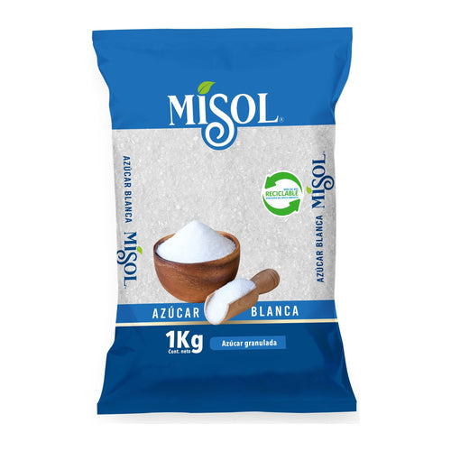 Bolsa de azúcar blanca Misol 1kg — distribución mayorista Irurzun