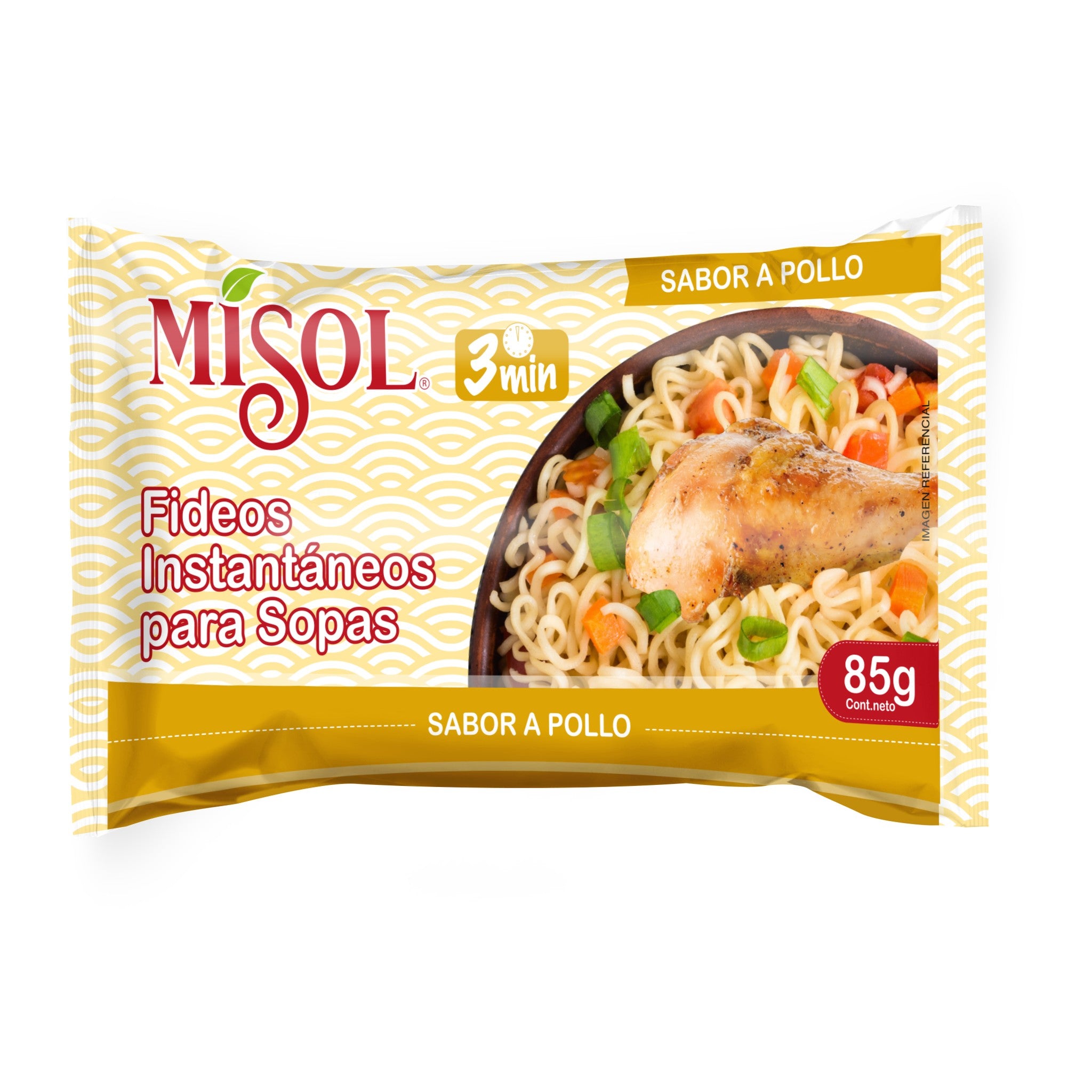 Fideos Sopa Instantánea Sabor Pollo Misol 85g — Caja 24 unidades