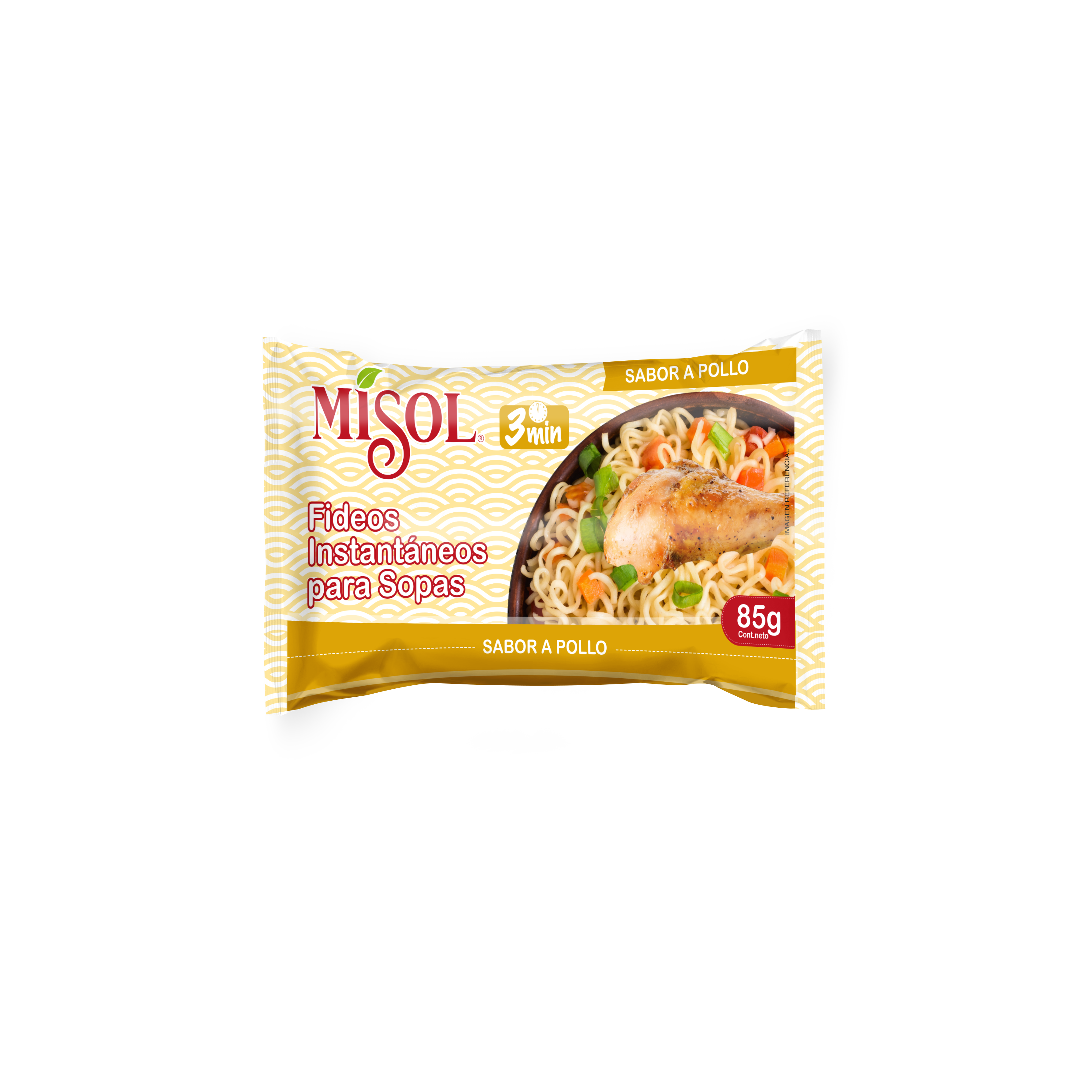 Fideos Sopa Instantánea Sabor Pollo Misol 85g — Caja 24 unidades