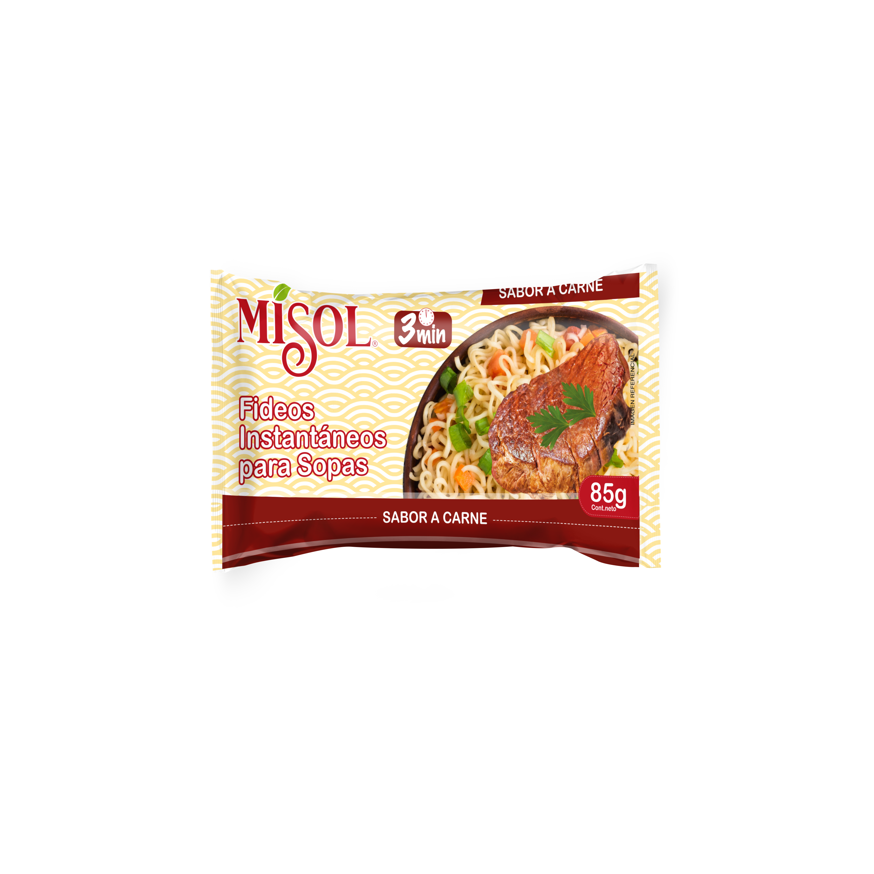 Fideos Sopa Instantánea Sabor Carne Misol 85g — Caja 24 unidades