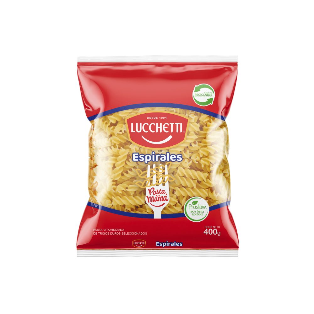 Imagen de 1 Fideo Lucchetti Espiral 56 400 gr incluido en Canasta Rapanui Irurzun
