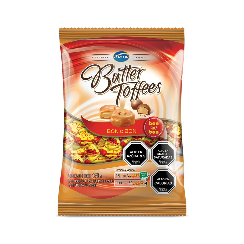 Imagen de 1 Caramelo Arcor Butter Toffee Bon o Bon 130 g incluido en Canasta Cordillera Irurzun